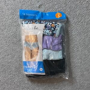 Just Be Panties Womens 5 Multicolor Hipster 4-Pack 100% Cotton Floral Stripe A70